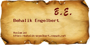 Behalik Engelbert névjegykártya